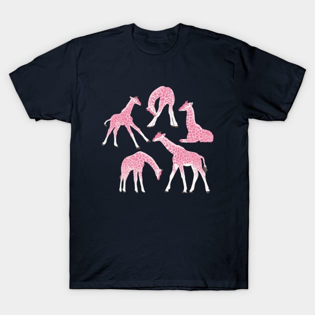 Giraffes & Blooms | Viva Magenta + Pink Palette T-Shirt by thewhimsicalrepose